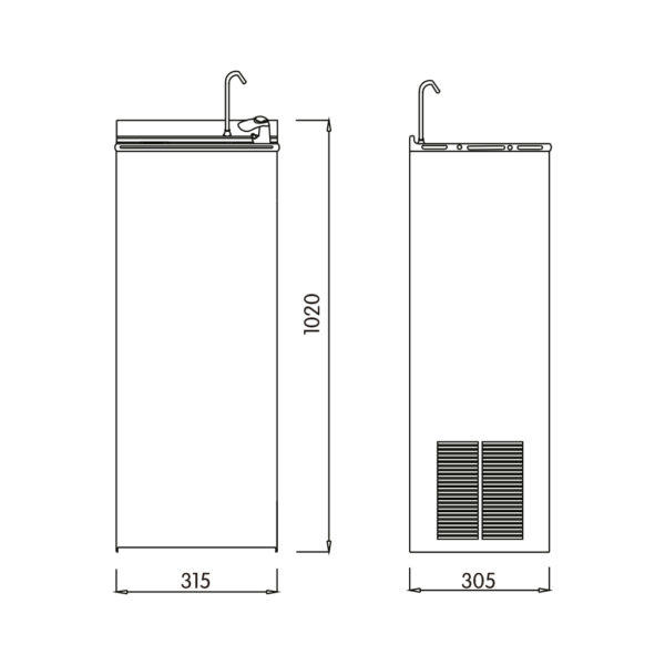 WALL MOUNTED COLD WATER FOUNTAIN 25 L/H