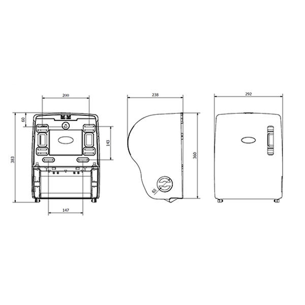 AUTOCUT PAPER TOWEL DISPENSER BLACK