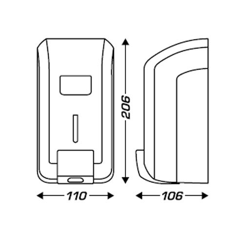 MANUAL GEL SOAP DISPENSER WITH TANK HI-SET LUXE GREY METALIC