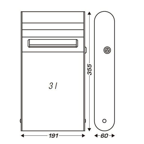 WALL-MOUNTED ASHTRAY- 3L