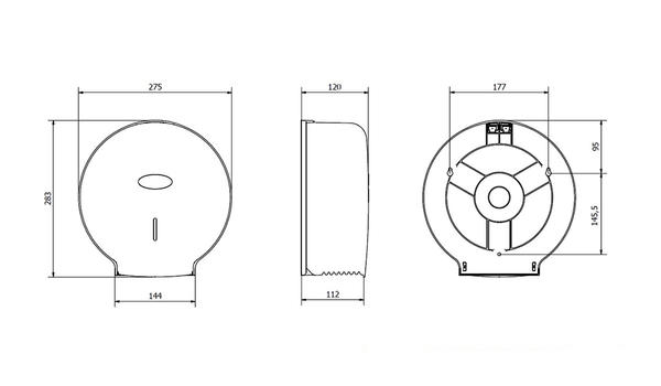 MEDIUM SIZE TOILET TISSUE DISPENSER SMART WHITE ABS